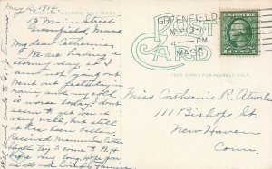 c1910 High School Greenfield MA P466 