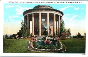 Vestavia The Country Home of Mr Geo B Ward Birmingham Alabama Postcard