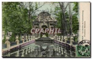 Paris Old Postcard Luxembourg Garden Fountain medicis