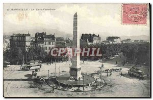 Old Postcard Marseille Place Castellane Tramway