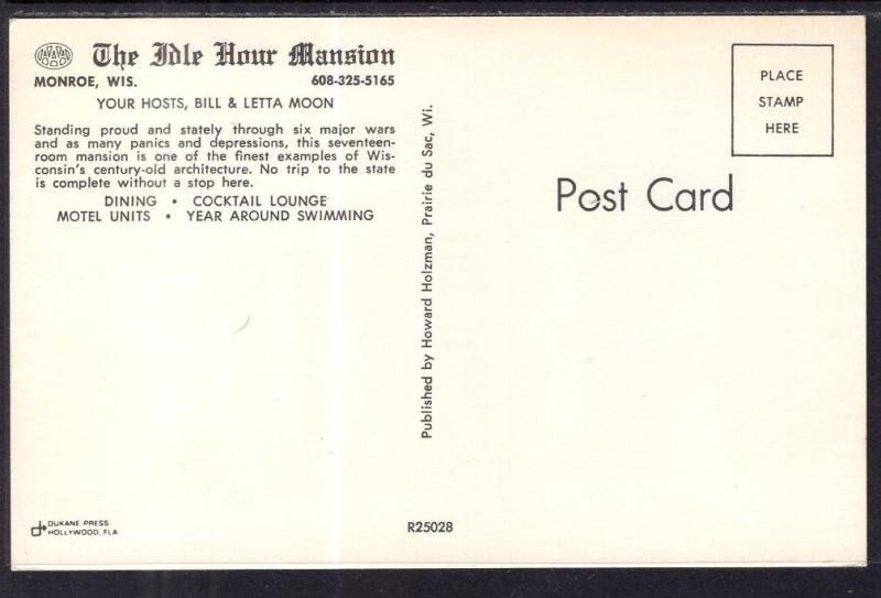 The Idle Hour Mansion,Monroe,WI BIN