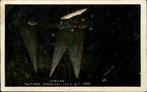 London England WWII Zeppelin Raid Bombing c1915 Real Photo Vintage Postcard