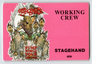 Aerosmith Pump Backstage Pass 1989 - 1991 Cloth Fabric Stagehand Crew Hard Rock