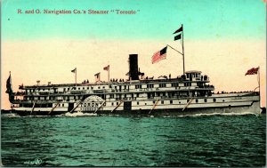 R and O Navigation Co Steamer Toronto 1910s Vtg Postcared UNP Unused