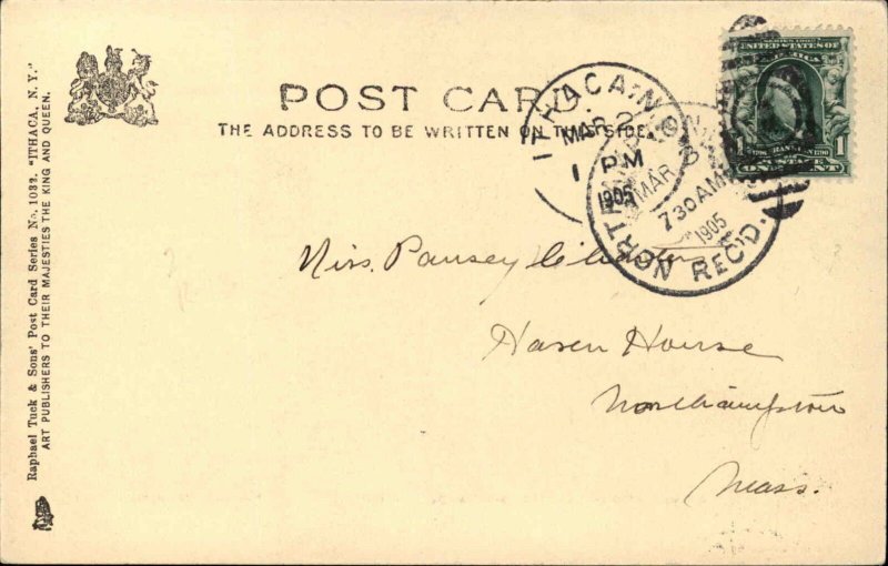 Ithaca NY Central Ave Cornell University c1905 TUCK Postcard