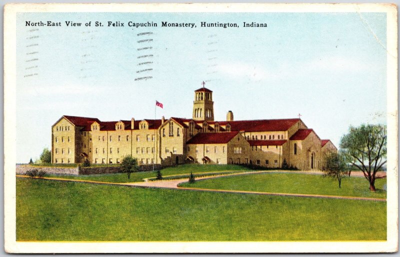 Huntington Indiana, 1933 View of St. Felix Capuchin Monastery, Vintage Postcard