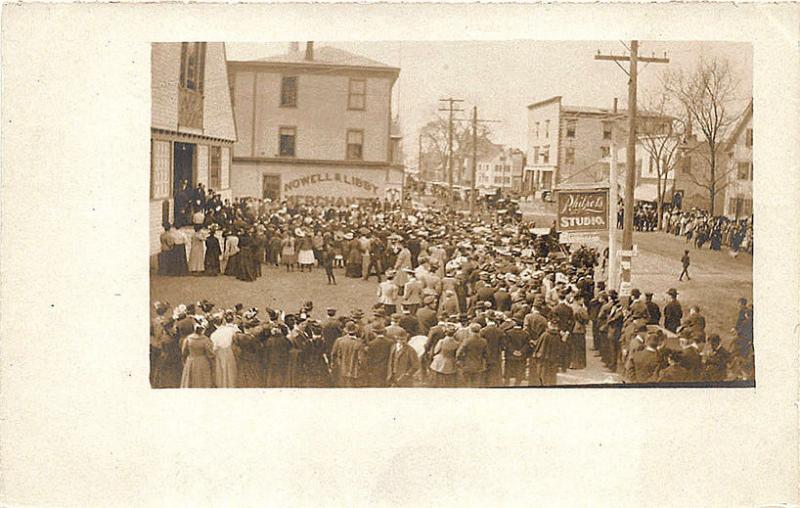 Sanford ME Busy Day F. C. Philpot's Photography Studio RPPC Postcard