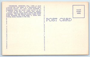 CHANDLER, Arizona AZ ~ Businesses SAN MARCOS HOTEL City Park 1950s Postcard