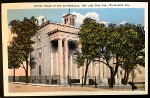Vintage Postcard 1915-1930 White House of the Confederacy, Richmond, Virginia VA