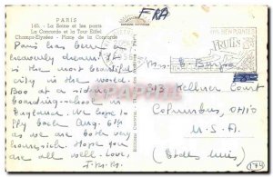 Paris Modern Postcard The Seine and bridges Concord and the Eiffel Tower Cham...