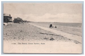 Early Green Harbor MA The Beach Scene Postcard Photo Houses