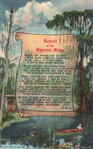 Vintage Postcard 1950 Legend of the Spanish Moss by P.M.I. Poem Poet Florida FL