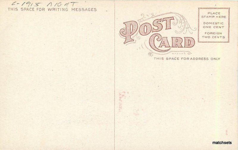 C-1915 WATERLOO IOWA East 4th Street Night postcard 522