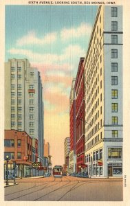 Vintage Postcard 1942 Sixth Avenue Looking South Des Moines Iowa Hyman's News