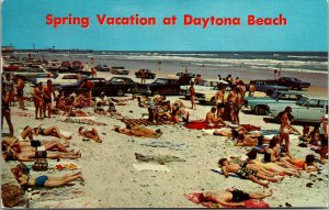Vtg 1970s Spring Break Vacation at Daytona Beach Sun Bathers Florida FL Postcard
