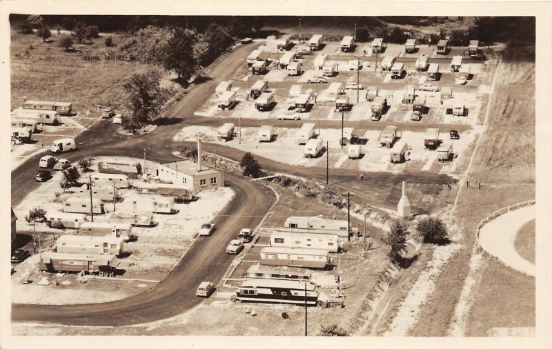 F68/ North Olmsted Cleveland Ohio RPPC Postcard c1950s Foster's Trailer Park