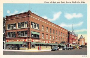 Circleville Ohio Gallaher Drug Store Vintage Postcard AA11011