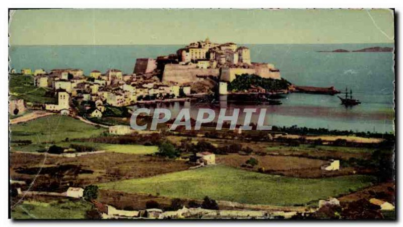 Postcard Old Calvi Beach Vue Generale Campaign and the Port