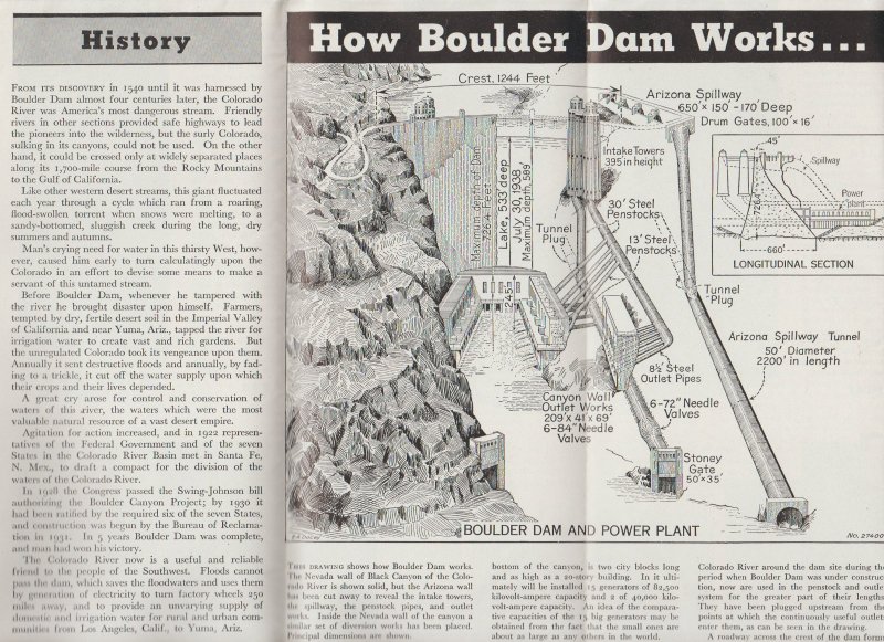 1930s Boulder Dam Brochure Published by US Dept of the Interior