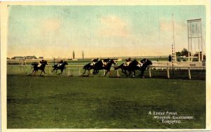 Postcard ON Toronto Woodbine Racecourse A Lively Finish of Horse Race 1920s S98