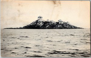 Egg Rock Light off Lynn Shore MA c1907 Vintage Postcard B54