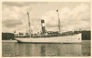 1920s Sweden SS Eelus RPPC Photo Postcard Stockholm Steamboat 6261