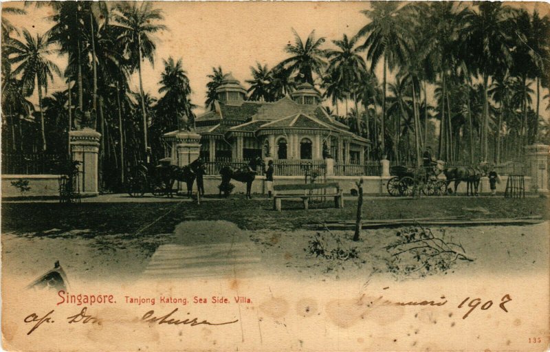 PC CPA SINGAPORE, TANJONG KATONG SEA SIDE VILLA, Vintage Postcard (b18630)