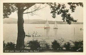 ID, Lake Coeur d'Alene, Idaho, Sailboats, Ross Hall No. H127, RPPC