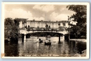 Argentina Postcard Palermo Lake The Rose Garden Buenos Aires c1920's RPPC Photo