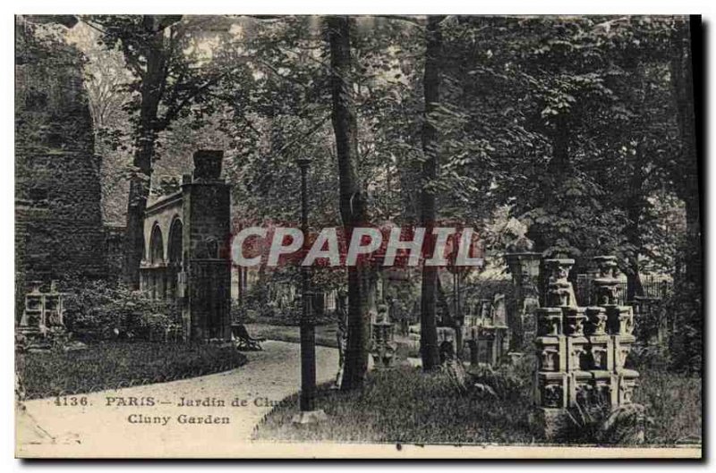 Postcard Old Paris Jardin de Cluny