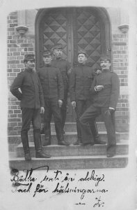 Postcard RPPC 1903 Sweden military men uniform undivided 23-11511