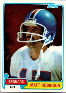 1981 Topps Football Card Matt Robinson Denver Broncos sk60069