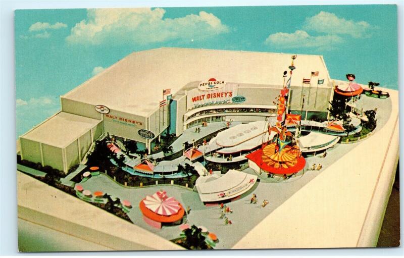 Pepsi Cola Pavilion New York Worlds Fair Walt Disney UNICEF Vintage Postcard D81