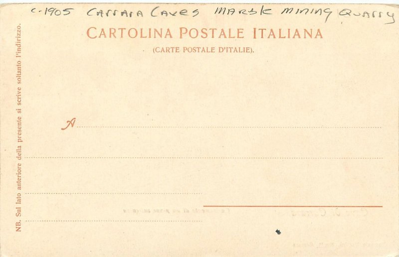 c1905 Carrara Caves Marble Mining Quarry undivided Postcard 25-11684