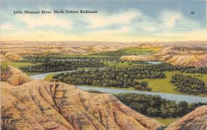 ND, North Dakota      LITTLE MISSOURI RIVER~Badlands      1944 Linen Postcard