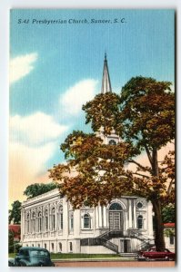 Presbyterian Church Sumter South Carolina Linen Postcard SC Vintage Unused