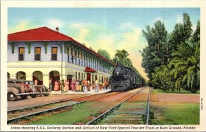 Florida Boca Grande SAL Railway Station &  Arrival Of New York Tourist Train