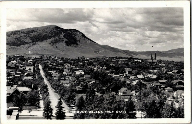 RPPC Mount Helena from State Capitol, Helena MT c1954 Vintage Postcard G46