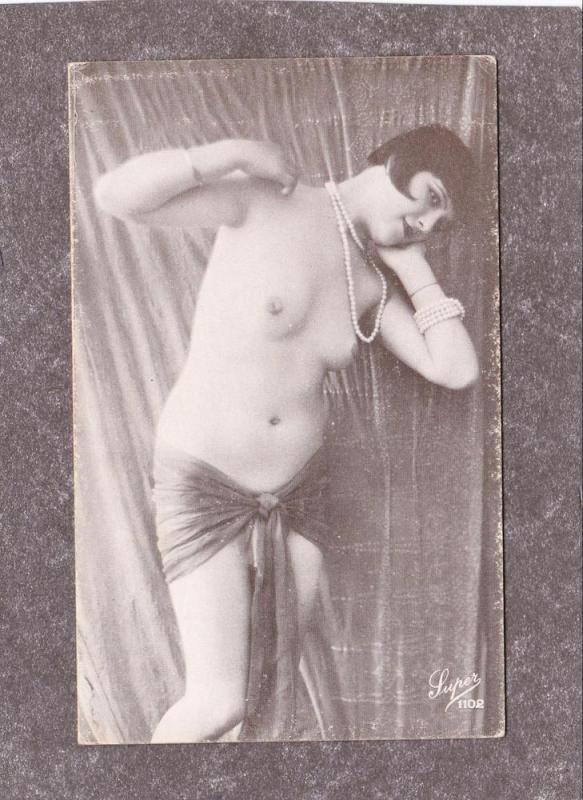 French Nude arcade card postcard beautiful pretty woman 