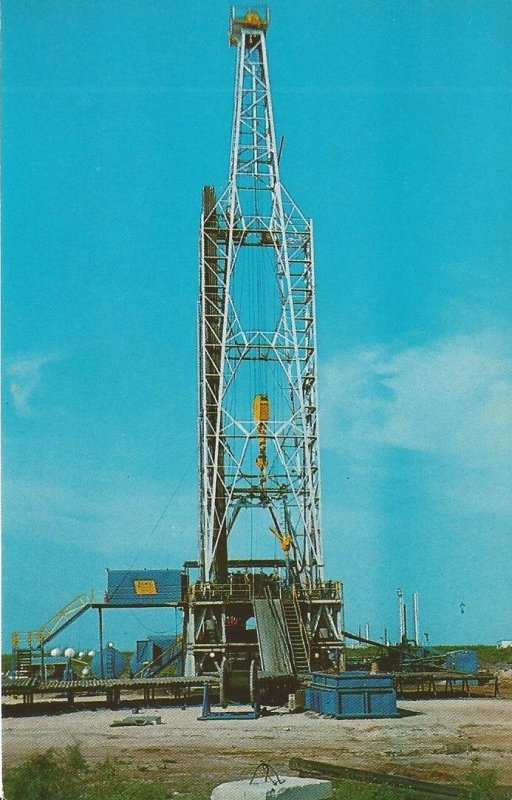 OIL Black Gold Oil Drilling Rig, Titan of the Southwest Vintage Postcard  