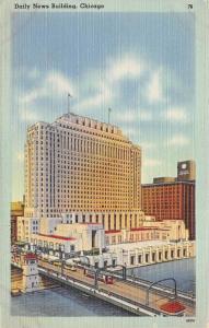 Chicago Illinois 1940s Postcard Daily News Buidling