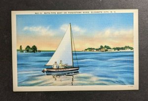 Mint Vintage Moth Type Boat Pasquotank River Elizabeth City NC Picture Postcard