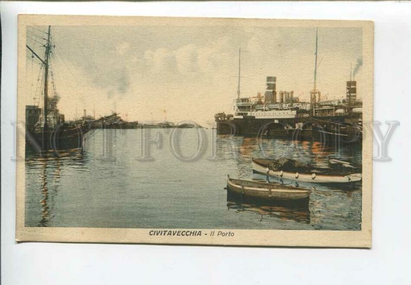 435919 Italy Civitavecchia port ships Vintage postcard