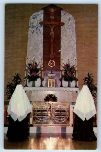1960 Lafayette Louisiana Postcard Adoration Chapel Motherhouse Sister Holly