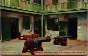 VTG Courtyard and Prison Rooms Cabildo New Orleans Louisiana LA Linen Postcard