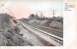 J60/ Glen Ellyn Illinois Postcard c1910 AE&C Railroad Tracks 336