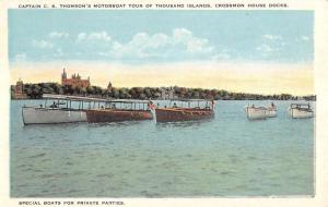 Thousand Islands New York Thomsons Motorboat Tour Antique Postcard K93609