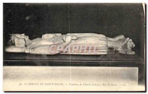 Old Postcard L Abbaye De Saint Denis Tomb of Charles of Anjou, King of Sicily