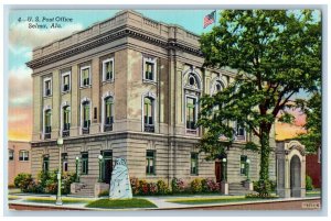 Selma Alabama AL Postcard US Post Office Exterior Building c1940 Vintage Antique