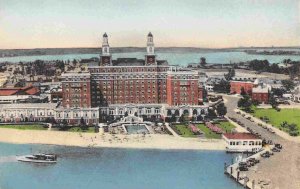 Hotel Chamberlin Aerial View Old Point Comfort Virginia hand colored postcard